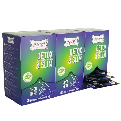 Apsara Detox & Slim Kräutertee – 3er Set (60 Teebeutel) – Natürlicher Entschlackungstee mit Mate, Brennnessel & Eisenkraut – Premium Detox Tee für Stoffwechsel & Wohlbefinden