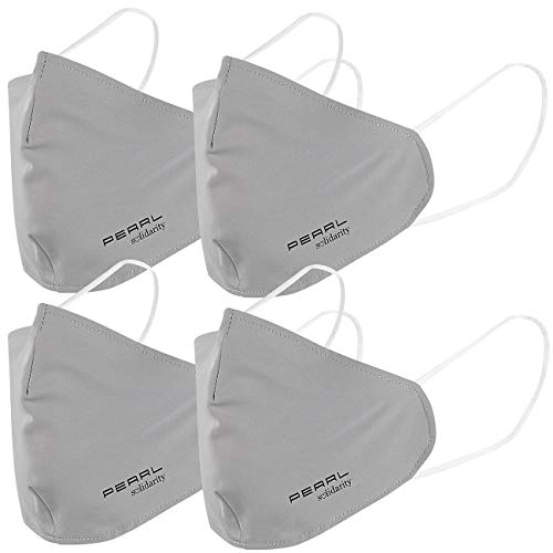 PEARL Mund- und Nasenmasken: 4er-Set Mund-Nasen-Stoffmasken mit Filter-Textil; waschbar, Gr. M (Nasen Mund Masken, Masken Maskenstoff, Nasenschutz)