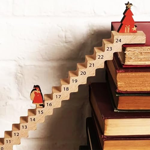 Kletternder Weihnachtsmann Adventskalender 2024 | Treppen Weihnachts Adventskalender aus | 24-Tage Weihnachts Countdown Kalender Schreibtisch Deko | Reisender Weihnachtsmann Weihnachts Deko