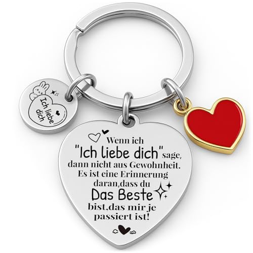 YISCOKO schlüsselanhänger jahrestag geschenk für sie ihn ich liebe dich geschenk für frauen geschenke für männer valentinstag