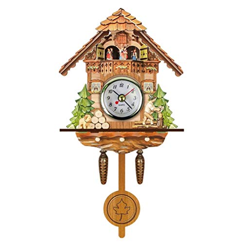 Topiky Vintage Wanduhr, Kuckucksuhr, Retro Holz Kuckuck Vogelhaus Wanduhr, Heimdekoration, Hängende Kuckucksuhr, Automatische Schaukel, Glocke, Pendel, Heimdekoration, Skandinavischer