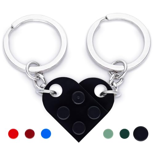 NumeroPhi - Schlüsselanhänger Partner Herz, Geschenk für die Liebenden, Freundschaft, Valentinstag