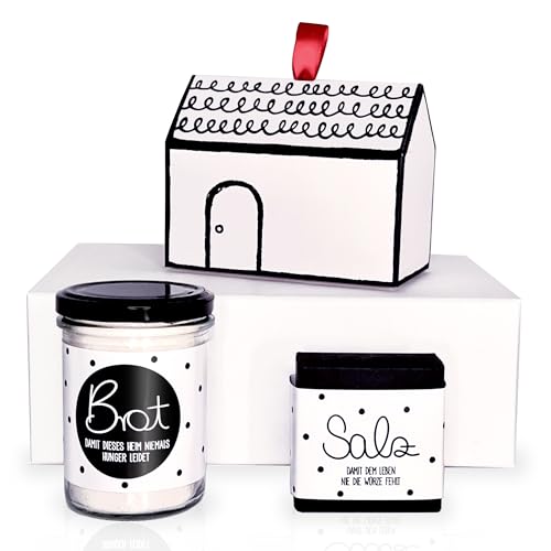 Einweihungsgeschenk Wohnung Haus Brot & Salz in Geschenkverpackung | Einzugsgeschenk | Geschenk zum Einzug Umzug Richtfest | Einweihung neues Zuhause