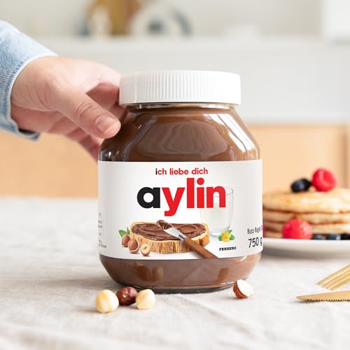 Personalisiertes Nutella-Glas mit Geschenkbox – Vatertagsgeschenk, das Highlight für den Frühstückstisch Geburtstagsgeschenk für Männer & Frauen (750 Gramm, personalisiertes Etikett)