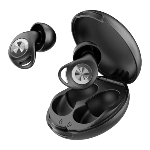 Ear Plugs for Sleeping, 45dB Noise Cancelling Earplugs für Schlaf/Konzentration/Reisen/Arbeit/Konzerte, Ultra Bequeme Wiederverwendbare Silikon Ohrstöpsel, mit 8 Spitzen (XS/S/M/L) und Etui Schwarz