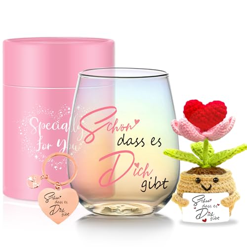 Arefen Geschenke für Frauen Weingläser Personalisiert Geschenke FreundinDankeschön Geschenk,Weihnachtsgeschenke,Geburtstagsgeschenk für Frauen,Freundin,Kollegin,Mama,Schwester Frau Geschenkideen