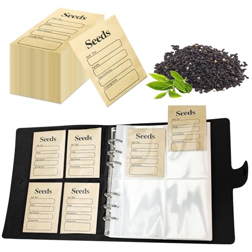 100Pcs Umschläge zur Saatgutaufbewahrung, Wiederverschließbare selbstdichtende Saatgut Organizer Saatgut Saver Pakete Storage Box Umschläge Organisation Binder Saatgut Sammeln Vorlage