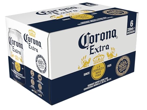 Corona Extra Premium Lager Dosenbier, EINWEG, Internationales Lager Bier (6 X 0.33 l)