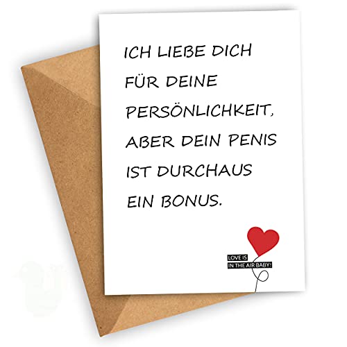 FRECHE Valentinstag Karte Für Ihn | Kleines Geschenk zum Jahrestag | Lustige unhöfliche Geburtstags oder Valentinskarte für Ehemann Freund Verlobten Mann Partner Verliebte Lebenspartner