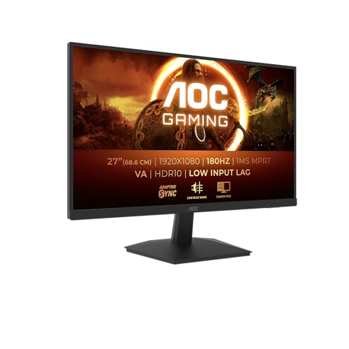AOC Gaming 27G15N - 27 Zoll Full HD Monitor, 180 Hz, 1ms, Adaptive Sync (1920x1080, 1x HDMI 2.0, 1x DisplayPort 1.4) schwarz