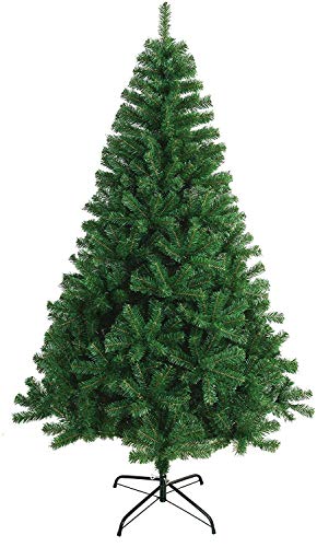 SOLAGUA NAVIDAD Künstlicher Weihnachtsbaum mit extra gefüllten Lamettablättern, 150–300cm Tanne mit Metallstütze (Grün, 150cm 380Tips)