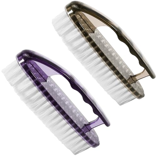 Axinost 2 Stück Scheuerbürste,Wäschebürste, Putzbürste, Hand Schrubber, Reinigungsbürste in Kaninchenform，Scheuerbürsten,Schuhreinigungsbürste(Purple&Black)