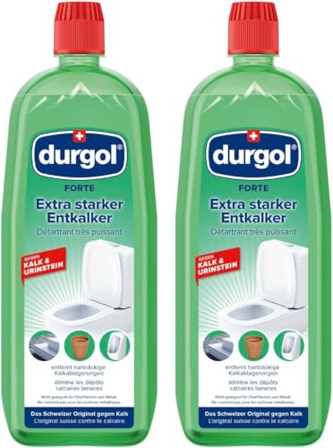 durgol Forte extra starker Entkalker für Urinstein & Kalk (2x1000ml) - Urinsteinentferner & Kalkentferner für WC, Dusche, Spülkasten - Spezial Profi Kalkreiniger flüssig - Kalkstein Reiniger Toilette