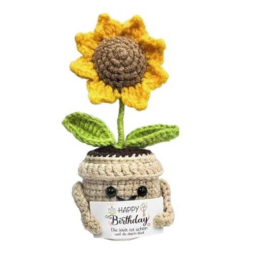 iTbxzzy Positive Sonnenblumen Geburtstagsgeschenk für Frauen, Handgefertigtes Sonnenblumen-Geschenk, Geburtstagsgeschenk für Mama, Freundin, Schwester, Beste Freundin, Geschenke für Frauen