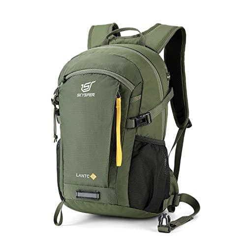SKYSPER Leicht Wanderrucksack Klein Rucksack mit Rückenbelüftung Trekkingrucksack aus atmungsaktivem 3D Air Mesh Polyester Camping Outdoor Wandern Rucksack
