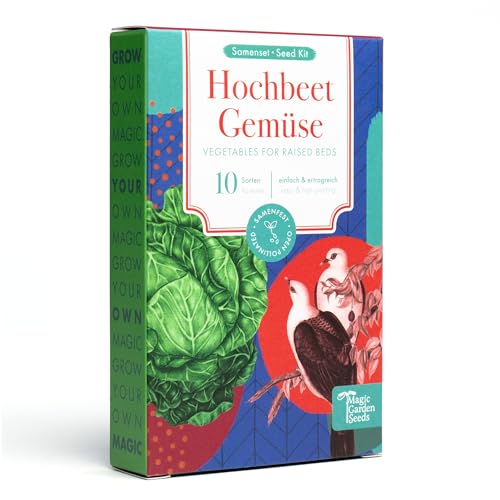 Hochbeet-Gemüse - 10 samenfeste Gemüsesorten - einfach & ertragreich - Einsteiger-Saatgutset als kleines Geschenk oder für den Eigenbedarf