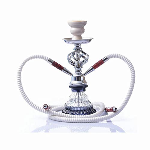Shisha Set 2 Schlauch Shisha Combo Set Glas Shisha Einfach zu demontieren und zu reinigen Kommt mit 2 hochwertigen Schläuchen und Shisha Kits