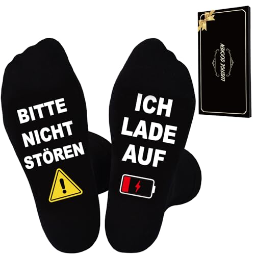 SockWaddles Lustige Socken Herren mit Sprüchen, Bitte Nicht Stören Socken – Geschenkidee für Männer, Opa, Papa zu Weihnachten Geburtstag Vatertag