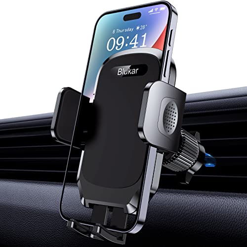 Blukar Handyhalterung Auto Lüftung, Handyhalter für Autos 360° Drehbar, KFZ Autohalterung mit Upgrade Stabilerem Hakenclip & EIN-Knopf-Release für iPhone, Galaxy und Alle 4,0-6,7 Zoll Smartphone