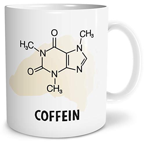 OWLBOOK® Coffein Tasse mit Spruch für Kaffe Liebhaber Geschenke Geschenkideen für Liebhaber zum Geburtstag Keramik 300 ml