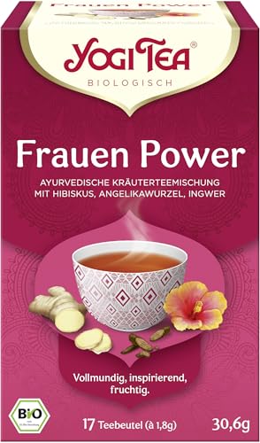 Yogi Tee Frauen Power, Tee-Aufgussbeutel: Hibiskus, Angelikawurzelextrakt, Ingwer