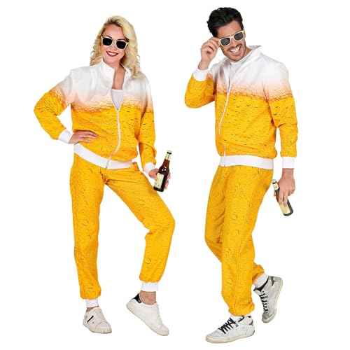 W WIDMANN MILANO Party Fashion - Kostüm Trainingsanzug Bier, zweiteiliger Anzug, 80er Jahre Outfit, Jogginganzug für Karneval & Party