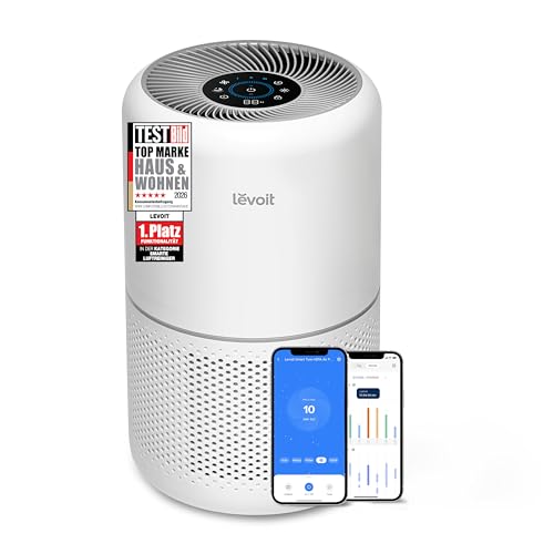 LEVOIT Luftreiniger mit HEPA Luftfilter gegen 99,97 Prozent Schimmel Staub Pollen Tierhaare, Luftqualitäts-Feedback und Auto-Modus, CADR 240m³/h für Raucherzimmer, Air Purifier 22dB Schlafmodus Timer