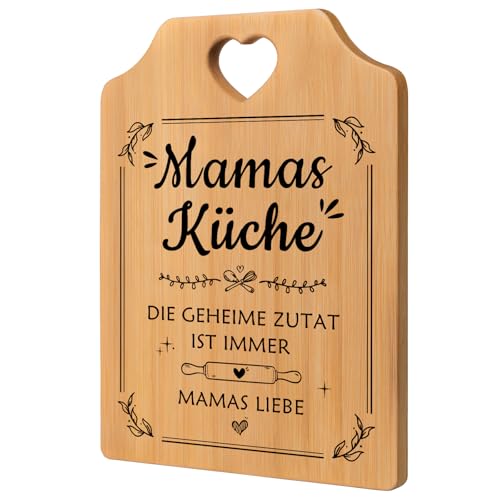SECOGM Geschenke für Mama, Weihnachtsgeschenke für Mama von Tochter Sohn, Muttertagsgeschenke Geburtstagsgeschenke für Mutter, Bambus Schneidebrett