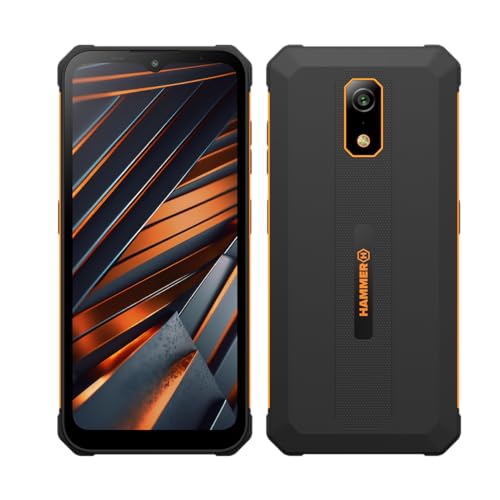 Smartphone Hammer Iron Va ohne Vertrag robust, wasserdicht, Dual-SIM, leistungsstarker 6500-mAh-Akku, 64GB + 4GB RAM, Android 14, 13-Mpx-Kamera mit Nachtsicht-Sensor IP69 droptest, 300 Stunden Standby