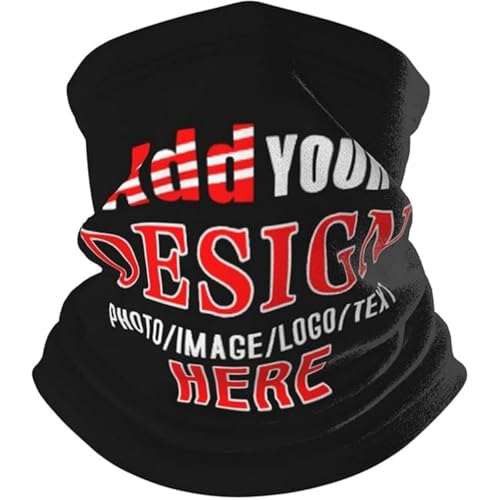 Generisch Personalisierte Loop Schal Herren & Damen，Fleece Schlauchschal Halswärmer Halstuch Arms Schal Winddicht Ski Maske Warmer für Outdoor Skifahren Motorrad Laufen Radfahren