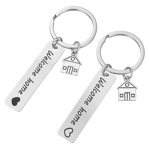 BESPORTBLE 2 Stück Willkommen zu Hause Schlüsselbund Einweihungsparty Erste Zuhause Schlüsselanhänger Tasche Hängen Ornamente Geldbörse Charms kleiderbügel schlüsselanhänger auto zub