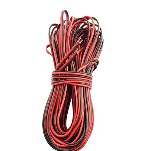LitaElek 20m 22AWG 2-Pin LED Streifen Verlängerungskabel 2 polig LED Band Verlängerung Kabel LED Strip Extension Cable DC 12 Volt Anschlusskabel Verbinder für LED Stripe und DC 5V 12V 24V Geräte