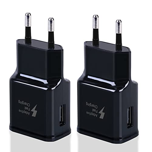 2er Pack USB Ladegerät Stecker, Adaptives Schnellladegerät Netzteil Adapter für Samsung Galaxy S21 S20 S10 S7 S8 S9 Plus, Note 8/9, A13 A14 A15 A35 und andere Smartphones/Geräte, Schnellladung