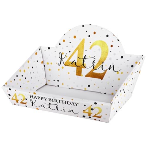 Herz & Heim® Personalisierter Geschenkkorb zum selbst Befüllen (Golden Age, 42,5 cm x 24 cm x 28 cm (B/H/T))