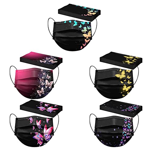 Wtinfer 50 Stück Mundschutz 𝗺𝗲𝗱𝗶𝘇𝗶𝗻𝗶𝘀𝗰𝗵𝗲 für masken Geschenke für Frauen Valentinstag Bunt Erwachsene Einweg 3 lagig Mund und Nasenschutz Multifunktionstuch Staubdicht Mundbedeckung
