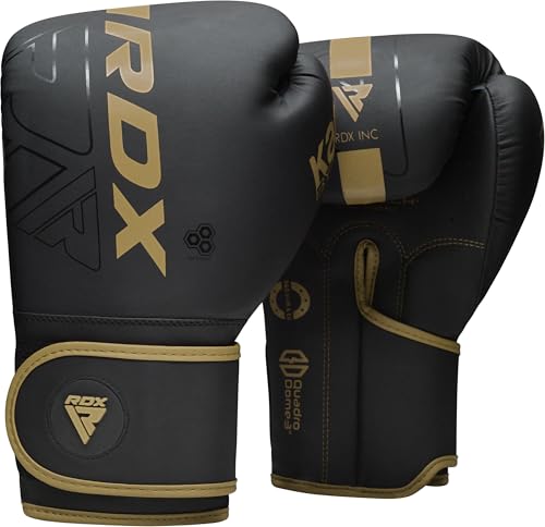 RDX Boxhandschuhe, Muay Thai Kickboxen Sparring, Maya Hide Leder Kara Boxing Gloves Männer Damen, Boxsack Punchinghandschuhe, Kickboxhandschuhe MMA Kampfsport Training Adult 8 10 12 14 16 18oz