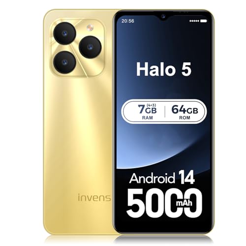 invens Halo 5 Smartphone ohne Vertrag, Dual-SIM 4G Android Günstig Handy, 6,52