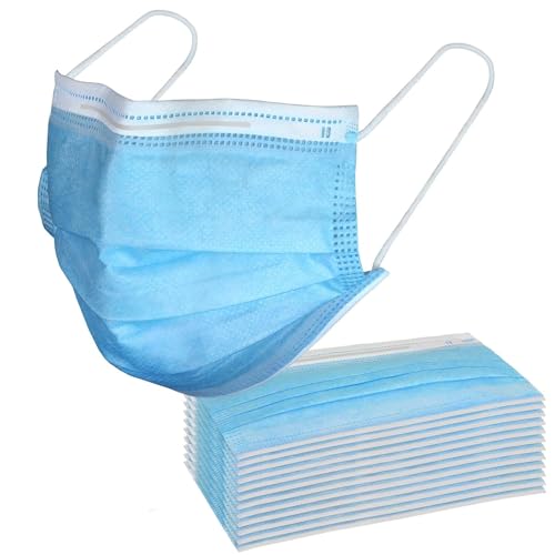 Megaphonic Mund und Nasenschutz - Masken Mundschutz - Mundschutz Maske - Mundschutz Einweg - Masken Einmal - Blau - 50/100 Stück
