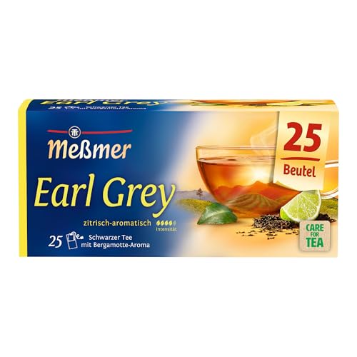 Meßmer Earl Grey | Feiner Schwarztee mit Bergamotte-Aroma | 25 Teebeutel | Harmonisch abgestimmt
