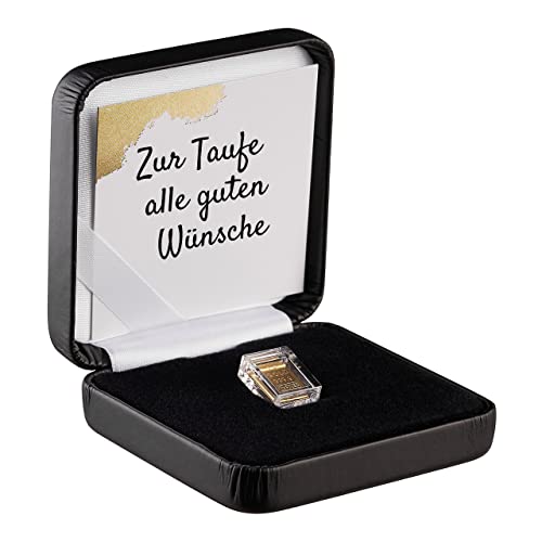 Goldstücke24 - Gold zur Taufe - Goldbarren 1g in hochwertiger Kapsel inkl. Etui und Grußkarte - Geschenk zur Taufe
