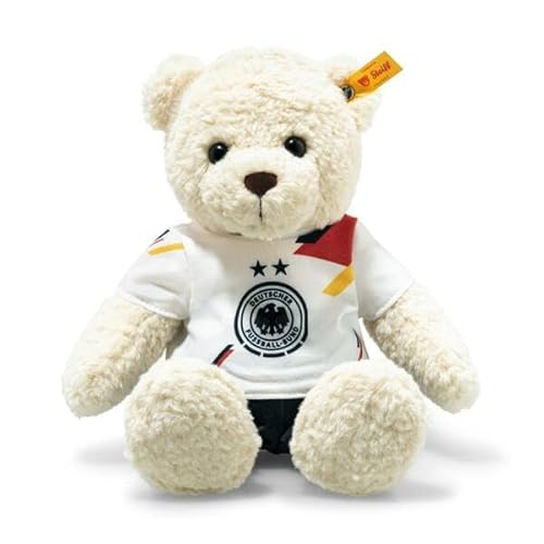 Steiff Kuscheltier Mila Teddybär DFB-Edition, Süßes Stofftier mit Kunststoffaugen, Kinder, Jungen & Mädchen, Friends, Plüschtier 30 cm, Beige, 988837