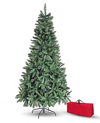 Brigros Künstlicher Weihnachtsbaum, Dicke Kiefernnadeln, + Taschen, realistisch, Haken, einfache Montage, PVC, Metallbasis, feuerhemmend (120 cm, Grün)