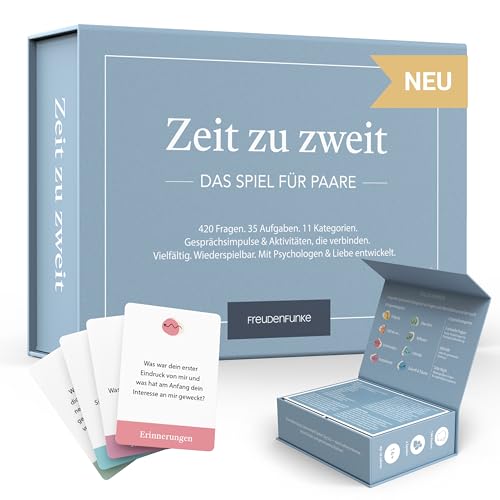 Freudenfunke: Zeit zu zweit – das ultimative Spiel für Paare, Kartenspiel mit 420 Fragen & 35 Aktivitäten für eine wundervolle Zeit zu zweit, mehrfach spielbar, tolles Partner Geschenk zum Jahrestag