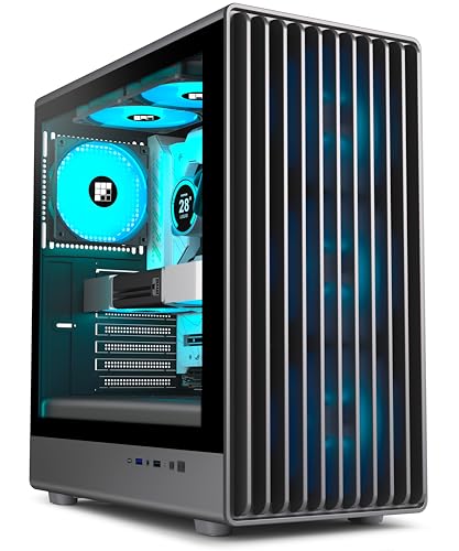 FOIFKIN K6 PC Gehäuse - Vorinstallierter 6 PWM ARGB-Lüfter（3X 140mm und 3X 120mm）, ATX Mid-Tower Gaming PC Gehäuse,mit Type-C (Schwarz, K6)