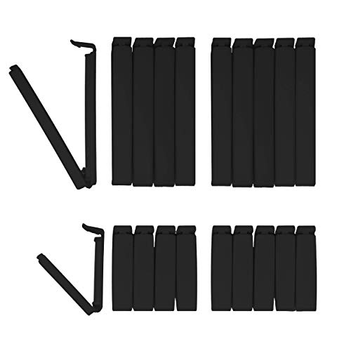 Tütenclips Frisch & Easy Black Edition BUNEO Lebensmittelbeutelklammern 20 Stück, 20 Verschlussklammern: 10 x Schwarz 11 cm, 10 x Schwarz 6 cm