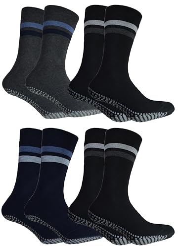 Cocain underwear 4 Paar Warme Noppensocken für Herren, ideal für einen gemütlichen Abend auf der Couch