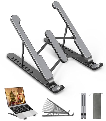 AOVUYCK-Store Laptop Ständer mit 8 verstellbaren Stufen, Notebook Ständer Rutschfester Laptopständer aus Kunststoff und Silikon, Kompatibel mit MacBook Air Pro, HP, 10—15,6 Zoll