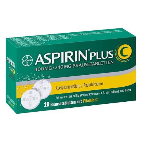 Aspirin Plus C - Erkältungsmittel mit Vitamin C - wirkt schnell gegen erste Erkältungsanzeichen wie Kopf-, Hals- und Gliederschmerzen - 1 x 10 Brausetabletten