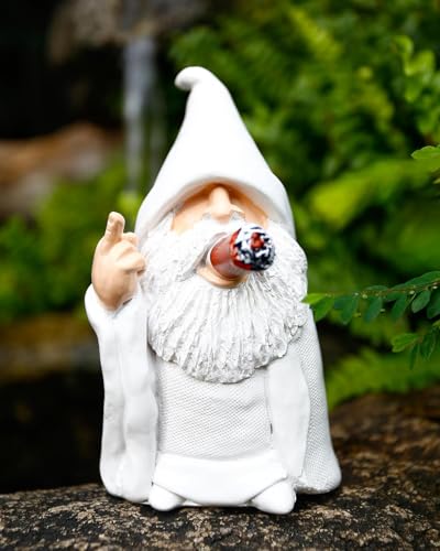 Yomisee Gartenzwerge für Außen, Garten Deko Draußen Figuren Wetterfest, lustig Gartenfiguren Wichtel Garten, Geschenk für Haus Balkon Wohnzimmer Rasen Office Teich Deko