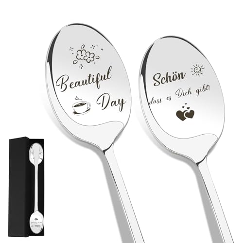 Freundschaft Geschenke Schöne Dankeschön Geschenke für Frauen Weihnachten für Beste Freundin 2er Kaffeelöffel Schön Dass Es Dich Gibt Geschenk für Kaffeeliebhaber Weihnachtsgeschenke